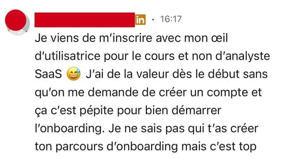 Avis client : elle obtient de la valeur dès les premières minutes, sans qu’on lui demande de créer un compte, et juge le parcours d’onboarding réussi.