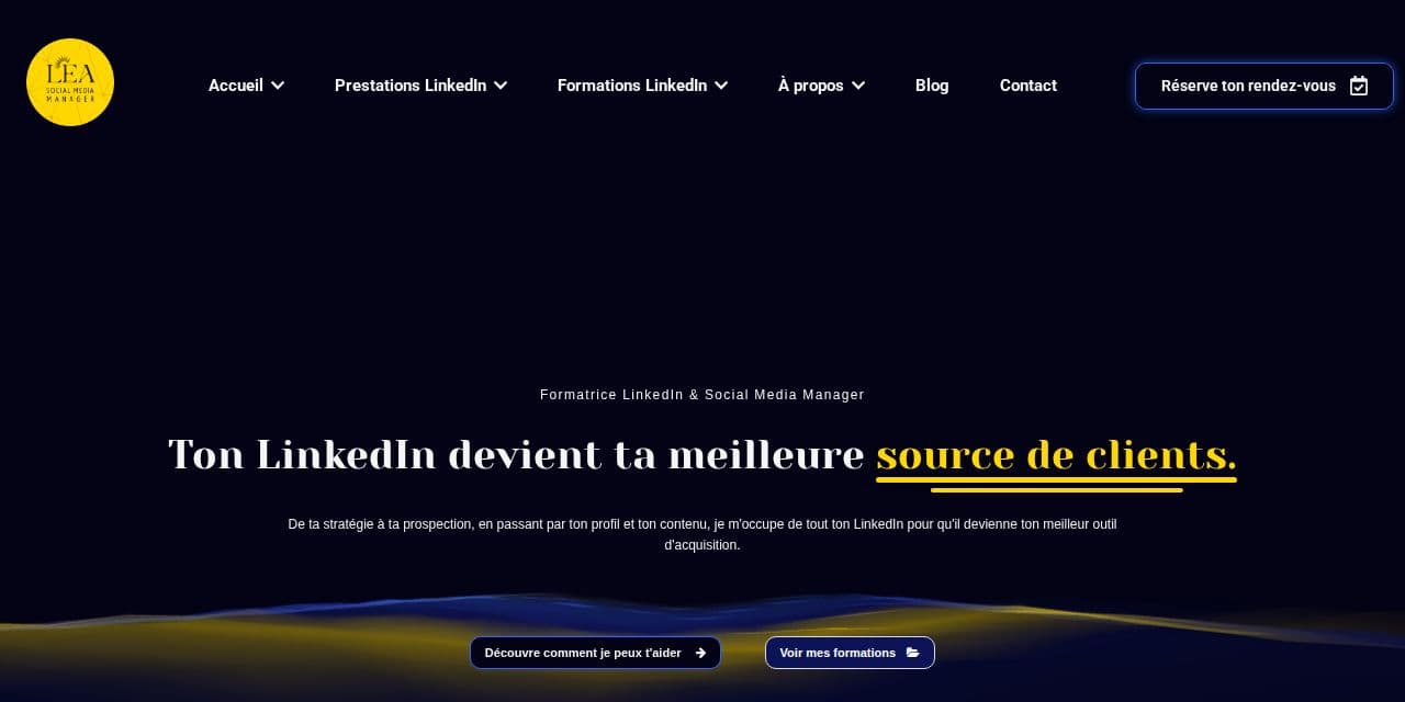 Page d’accueil de Léa Moisson, formatrice LinkedIn